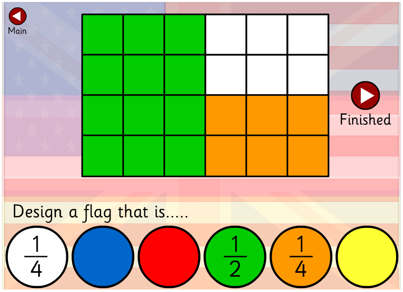 Fraction flags (quarters and halves) - Content - ClassConnect
