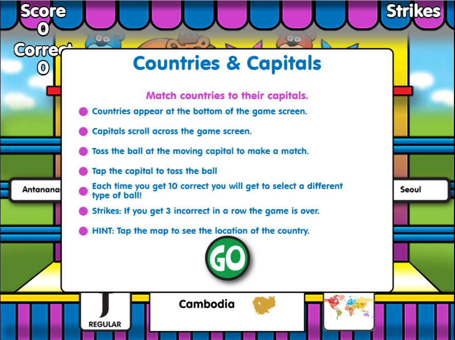 World Capitals Game Content ClassConnect