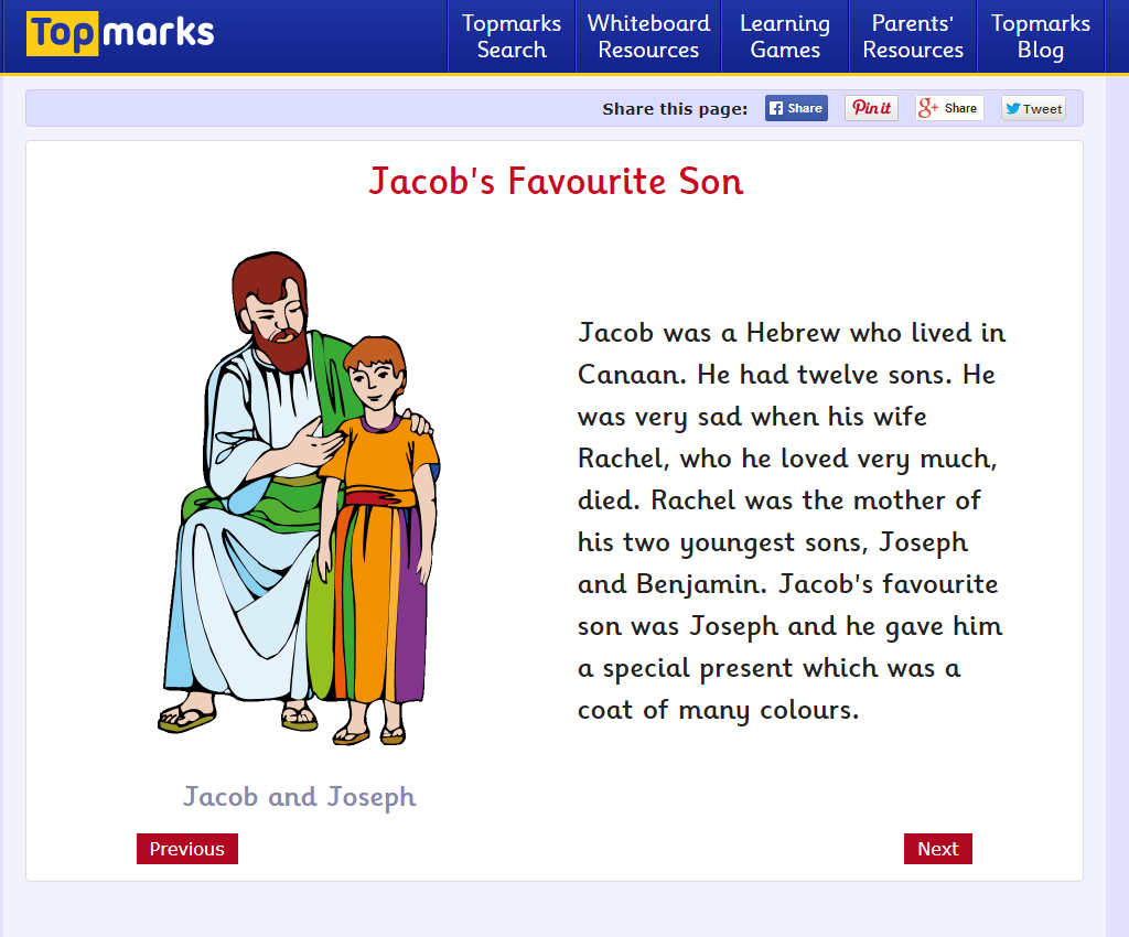 The Story of Joseph Content ClassConnect