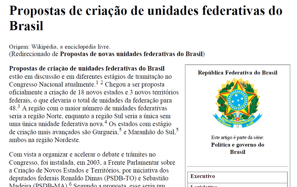 Propostas de criação de unidades federativas do Brasil - Content ...