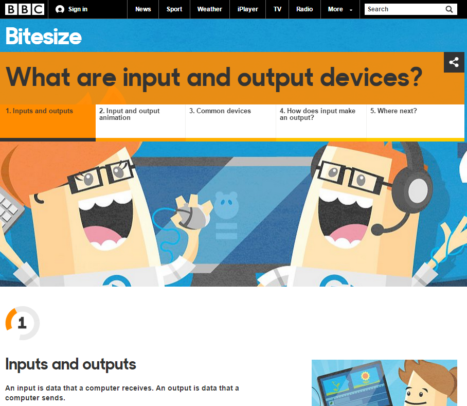 Input and output devices (BBC) - Content - ClassConnect
